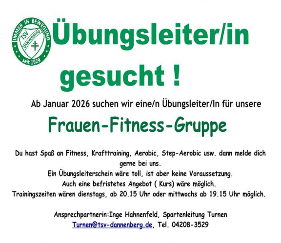 Übungsleiter/in gesucht