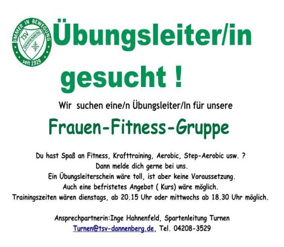 Übungsleiter/in gesucht